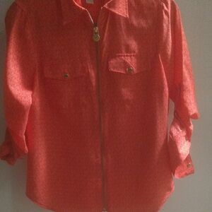 Michael Kors Collection Coral Shirt with Gold Accents